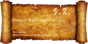 Vaszi Kálmán névjegykártya