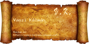 Vaszi Kálmán névjegykártya